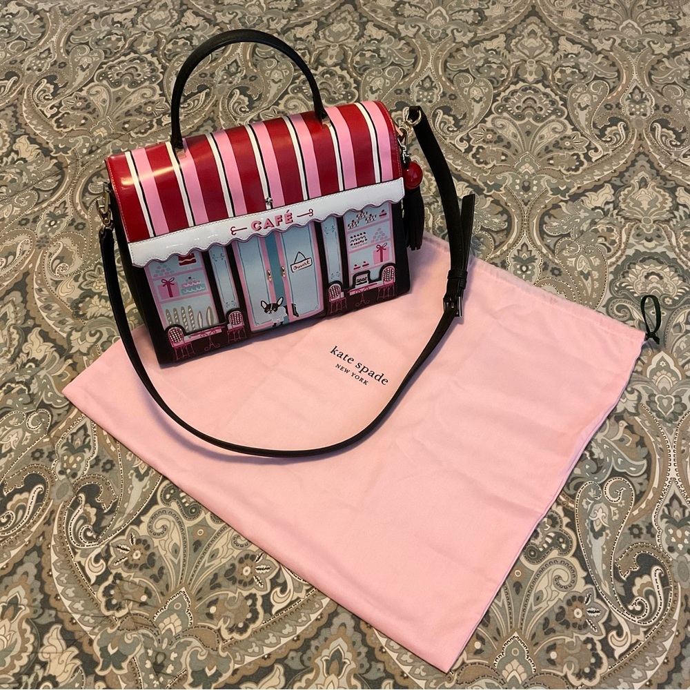 NWOT Rare Kate Spade Ma Cherrie Cafe Leather Satchel Bag - Picture 5 of 16